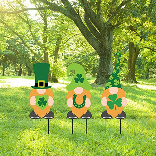 3pcs St. Patrick s Day Yard Sign Decorations Shamrock Yard Stake Signs Irish Saint Patricks Day Decorations Clover Party Green Party Decorations Supplies Outdoor Indoor