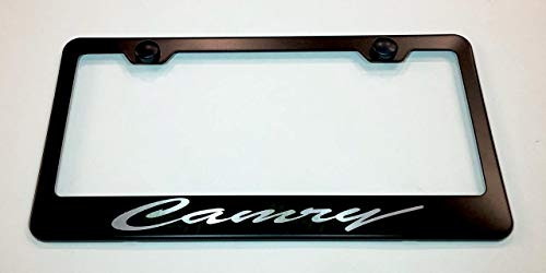 Metal Stainless Steel License Plate Frame Tag Holder for Camry Script  Applicable to All tag License Frame Black  Fit  Camry