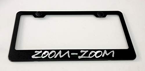 Metal Stainless Steel License Plate Frame Car Tag Holder for Zoom Zoom Applicable to All tag License Frame Black  Fit  Mazda