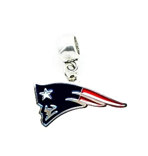 CHARM NEW ENGLAND PATRIOTS FOOTBALL 1 inch ACROSS x 5 8 inch IN LENGTH TEAM SLIDE PENDANT FOR YOUR NECKLACE EUROPEAN CHARM BRACELET  Fits Most Name Brands  DIY PROJECTS ETC