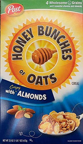 NEW POST HONEY BUNCHES OF OATS WITH CRISPY ALMONDS CEREAL 23 OZ BOX