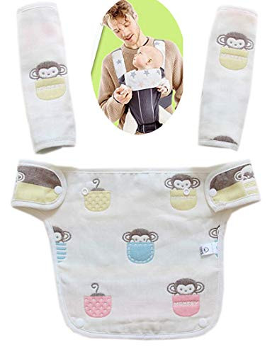 Baby Carrier Reversible Teething Drool Pads Fits Ergobaby Four Position 360 3-Piece Set for Most Baby Carrier  Monkey