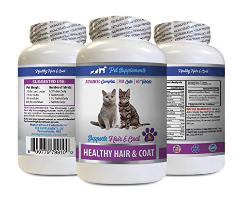 cat Wellness Treats - Healthy Cats Hair and Coat Treats - Promote Skin and Coat Health - Immune Support- cat Immune System - 1 Bottle  60 Tablets