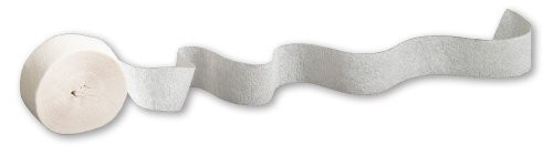 Creative Converting Touch of Color Crepe Paper Streamer Roll, 81-Feet, White