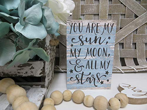 DKISEE Wood Love Sign You are My Sun My Moon  and  All My Stars Valentine s Day 8x12 inch Wall Art Rustic Wood Sign Plaque Plank Wall Decoration