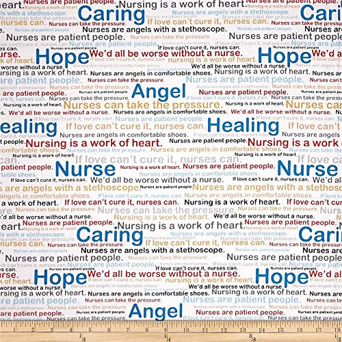 Windham Quilt Fabrics  inchCalling All Nurses Words inch Quilt Fabric  Multicolor
