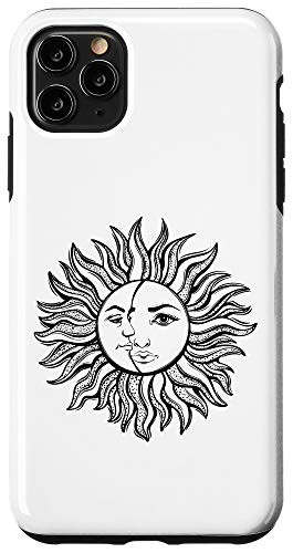 iPhone 11 Pro Max Retro Vintage Sun And Moon Crescent Face Ancient Design Gift Case
