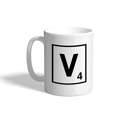 Ceramic Coffee Mug 11 Ounces inchV inch Scrabble Initial Monogram Letter v White Tea Cup Design Only