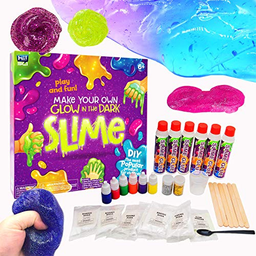 hi!SCI DIY Slime Making Kit for Boys Girls Kids. Ultimate Glow in The Dark Fun  and  Educational Slime Kit!