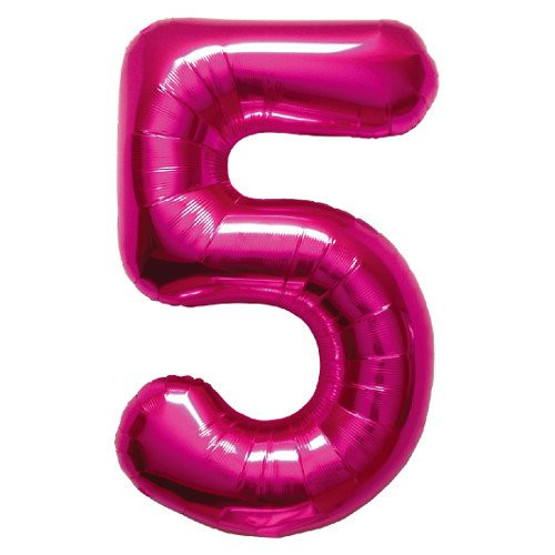 Northstar Foil Balloon 00139 Number 5-Magenta, 34", Pink