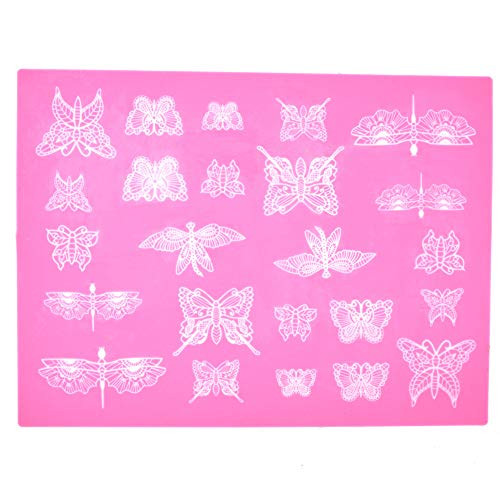 Kani Butterfly Silicone Lace Mold  Sugar Craft Fondant Cake Decorating Mat  Cake Lace Mold Fondant Tool for Cake Decorating  Butterfly Pattern Chocolate Icing Border Sugar Mold