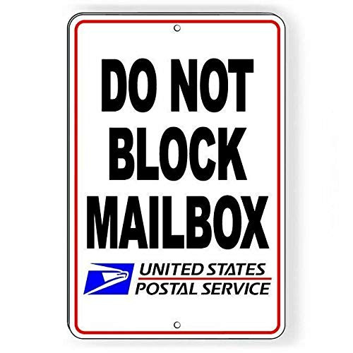 Lplpol Do Not Block Mailbox Metal Sign No Parking Aluminum Metal Sign  6x9 Inch  kk500