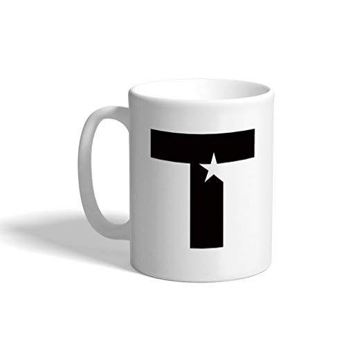 Ceramic Coffee Mug 11 Ounces inchT inch Party Initial Monogram Letter T White Tea Cup Design Only