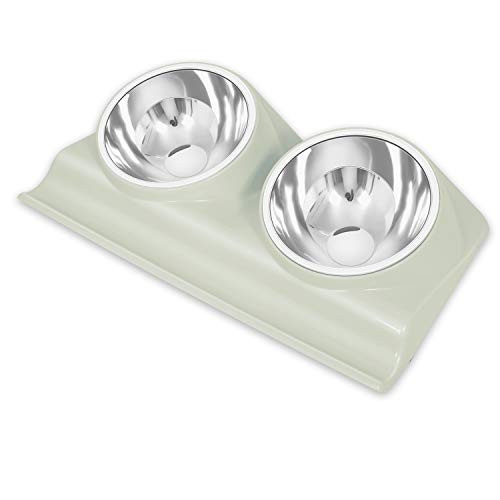 UPSKY Dog Cat Bowls Double Raised Pet Bowls  Elevated Cat Bowls  with Anti-Slip Resin Station  Stainless Steel Pet Feeder Bowls for All Small to Large Cats Green  
 UPSKY Dog Cat Bowls Double Raised Pet Bowls  Elevated Cat Bowls  with Anti-Slip Resin Station  Stainless Steel Pet Feeder Bowls for All Small to Large Cats Green