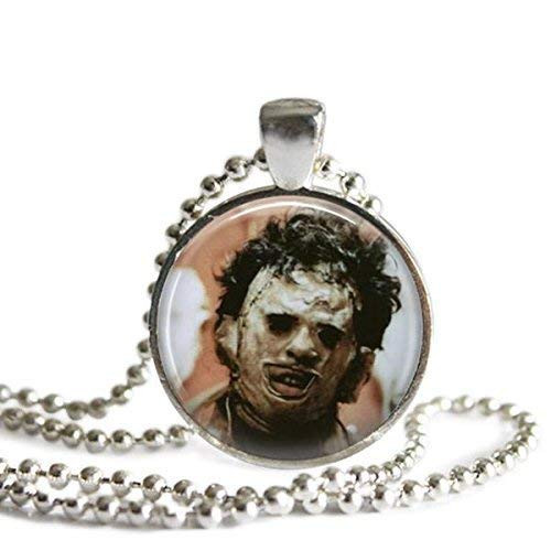 Leatherface 1 Inch Silver Plated Pendant Necklace or Keychain Texas Chainsaw Massacre
