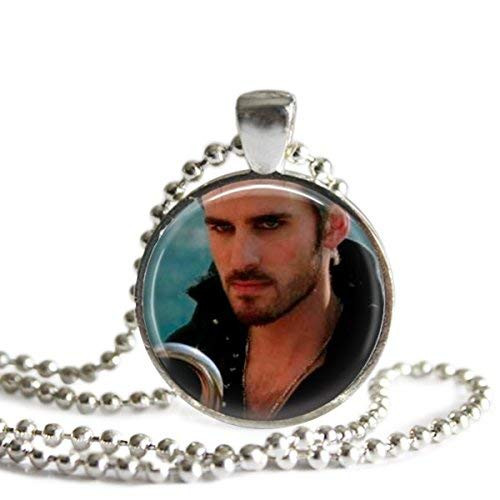 Captain Hook Once Upon A Time 1 Inch Silver Plated Pendant Necklace or Keychain