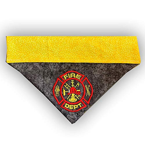 Fire Fighter Dog Bandana Over the Collar Dog Bandana Embroidered Personalized Dog Bandana  All Sizes