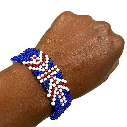 United Kingdom UK  Great Britain Union Jack Flag Bracelet - MEDIUM SIZE
