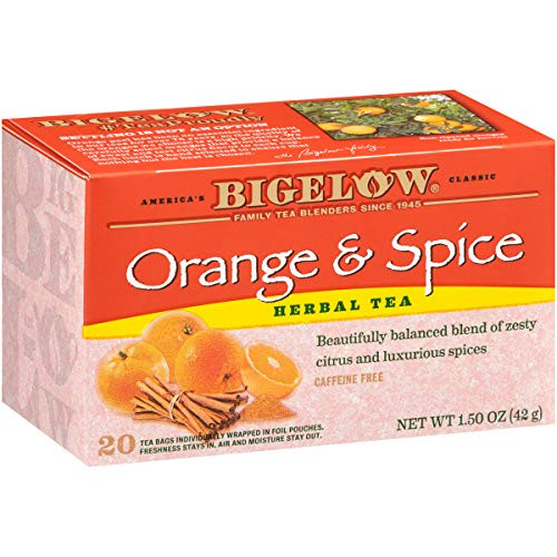 Bigelow Orange and Spice Herbal Tea Bags 20 Count Box Pack of 6 Caffeine Free Herbal Tea 120 Tea Bags Total Bigelow Orange and Spice Herbal Tea Bags 20 Count Box Pack of 6 Caffeine Free Herbal Tea 120 Tea Bags Total