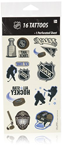 Amscan Sports and Tailgating NHL Party NHL Ice Time! Temporary Tattoos Favours, Paper, 2" x 1", Pack of 8