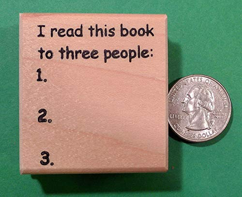 Reading Rubber Stamp  I Read This.  Wood Mounted - Rubber Stamp Wood Carving Blocks