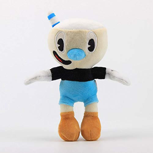 Zhongkaihua Blue Mugman Plush Toy Soft Doll Plush Figure Stuffed Toy Gift for Kids Adults for Cuphead Game Fans Lovers