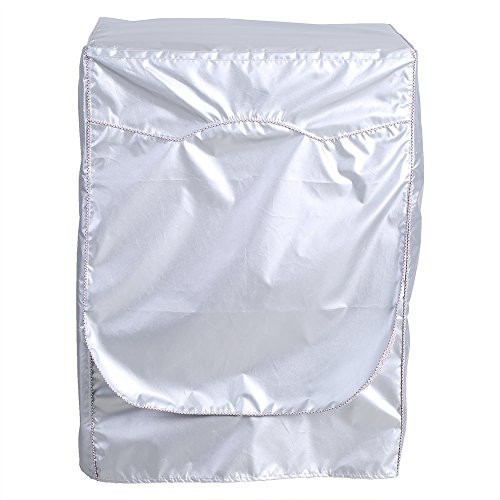 Delaman Washing Machine Cover Silver Washing Machine Cover Waterproof Sunscreen Cover Front Load Washer Dryer Coat Protection