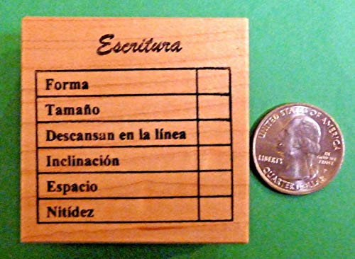 Escritura   - Spanish Teacher s Stamp for Penmanship - Rubber Stamp Wood Carving Blocks
