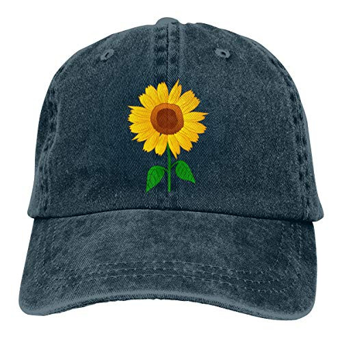 NVJUI JUFOPL Women s Cute Sunflower Baseball Cap Vintage Washed Adjustable Funny Hat Navy
