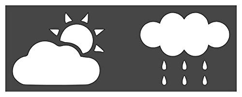 Sun Clouds Rain Stencil 1-3x8 inch Custom Cut Reusable Stencil Drawing Template Flexible Clear Plastic Sheets 0.15mm Thick SL-1406