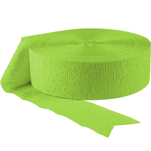 Amscan 18205.53 Party Perfect Plain Crepe Streamers Jumbo Roll Decorations, Crepe Paper, 1 Roll, Kiwi Green,; 500'