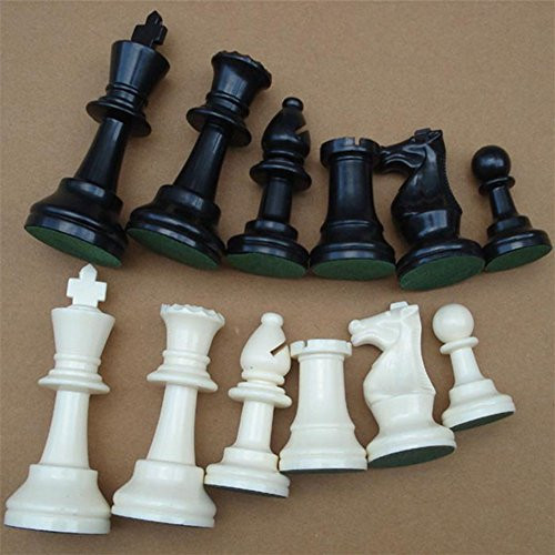 Chess Piece  Plastic Chessmen Set International Chess Game Complete Chessmen Set Black and White Complete Set of 32 Chess Pieces Medium 2.5inch