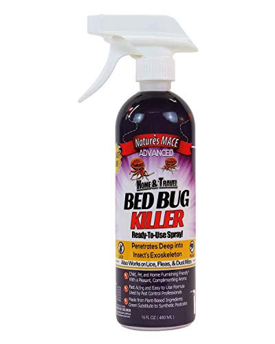 Nature s Mace Bed Bug Killer 16oz Spray Commercial Grade Bed Bug Killer Kills Eggs  Nymphs  and Adults Bed Bugs on Contact Odorless  and  Non-Staining spra