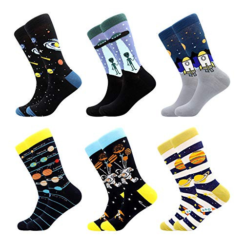 Men s Fun Dress Socks Patterned Crew Colorful Funky Fancy Novelty Funny Casual Socks for Men 6 Pairs-Alien1 Men s Fun Dress Socks Patterned Crew Colorful Funky Fancy Novelty Funny Casual Socks for Men 6 Pairs-Alien1