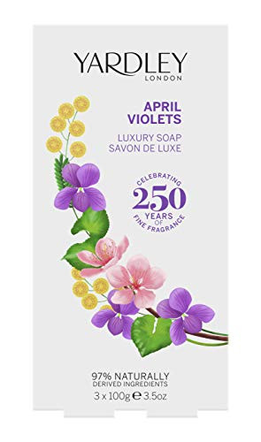 Yardley April Violets Luxury Bar Soap Set for Women  3 Count