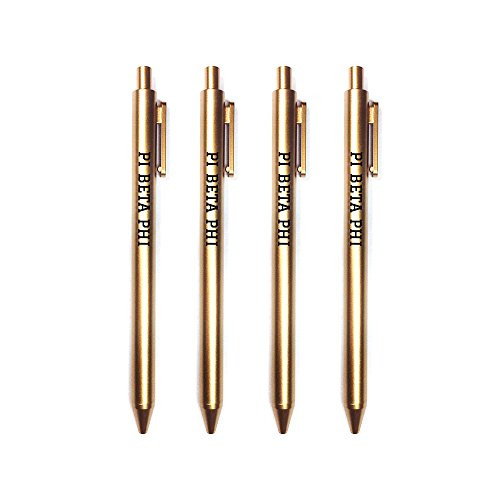 Pi Beta Phi Gold Pen with Black Block Font 4-Pack of Sorority Pens Pi Phi
