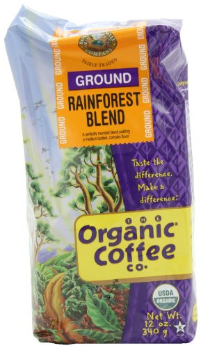 The Organic Coffee Co. Ground  Rainforest Blend  12 Ounce