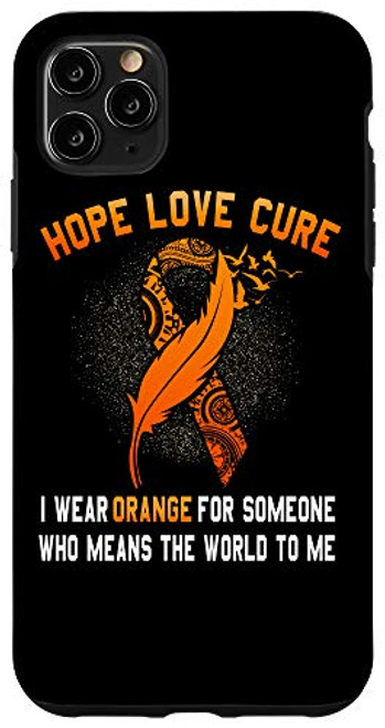 iPhone 11 Pro Max Leukemia Awareness Cancer Orange Ribbon Family Support Gift Case
