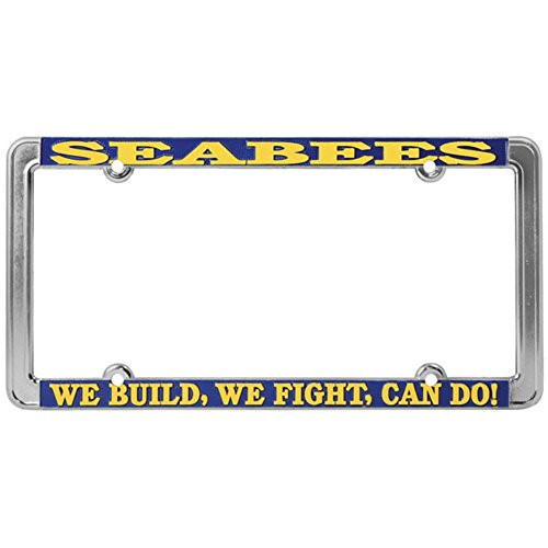 Honor Country Seabees We Build  We Fight License Plate Frame  Thin Rim