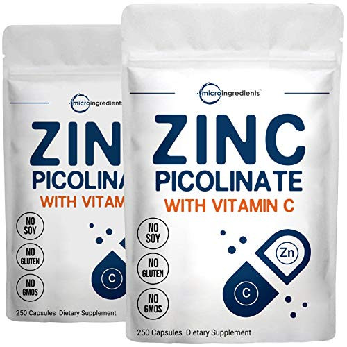 2 Pack Zinc Picolinate Supplements with Vitamin C 50mg Elemental Zinc Per Capsule 240 Counts Support Immune System Function Premium Zinc Picolinate for Men and Women 2 Pack Zinc Picolinate Supplements with Vitamin C 50mg Elemental Zinc Per Capsule 240 Counts Support Immune System Function Premium Zinc Picolinate for Men and Women