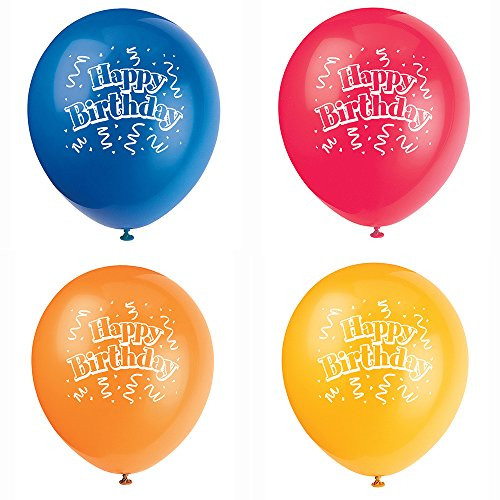12" Latex Brilliant Birthday Balloons, 8ct
