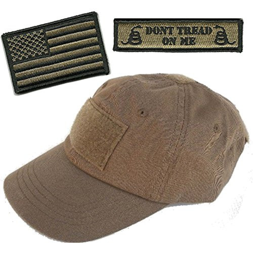 Gadsden and Culpeper Operator Cap Bundle - w USA Dont Tread Patches  Dark Earth Cap
