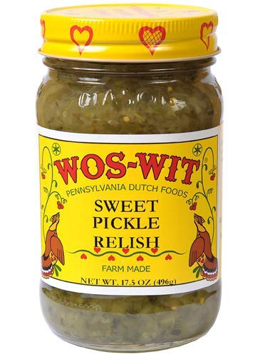 Wos-Wit Pennsylvania Dutch Foods Sweet Pickle Relish  Farm Made  17.5 Oz.  2 Pack