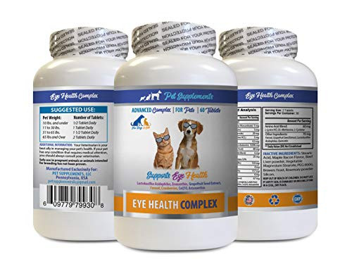 Cats Eye Health - PET Eye Health Complex - Dogs and Cats - Supports Eye Vision - cat lactobacillus - 1 Bottle  60 Tablets