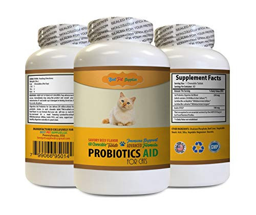 BEST PET SUPPLIES LLC cat probiotics - PROBIOTICS AID for Cats - Immune Support - Healthy Digestive Tract - probiotics for Cats with Constipation - 1 Bottle  60 Treats BEST PET SUPPLIES LLC cat probiotics - PROBIOTICS AID for Cats - Immune Support - Healthy Digestive Tract - probiotics for Cats with Constipation - 1 Bottle  60 Treats
