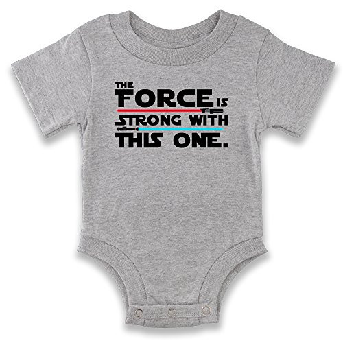 The Force is Strong with This One Baby Gray 6M Infant Bodysuit
