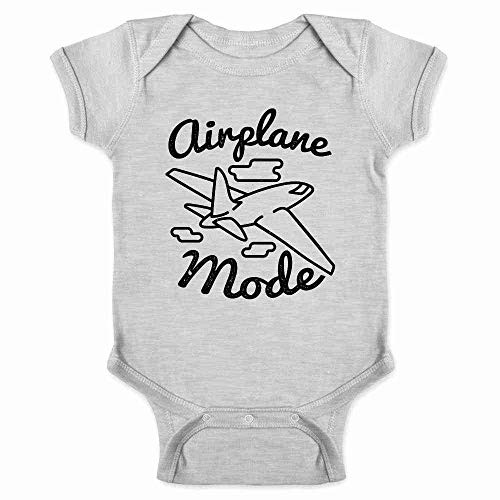 Pop Threads Airplane Mode Travel Vacation Gray 6M Infant Baby Boy Girl Bodysuit