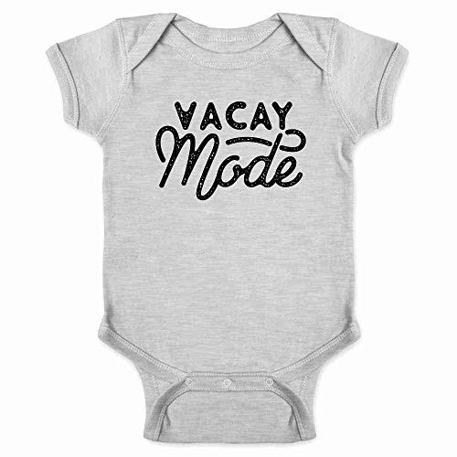 Pop Threads Vacay Mode Travel Vacation Funny Gray 6M Infant Baby Boy Girl Bodysuit