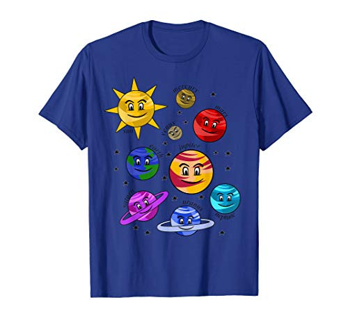 Solar System Planets Earth  and  Sun T-Shirt for Toddler  and  Kids