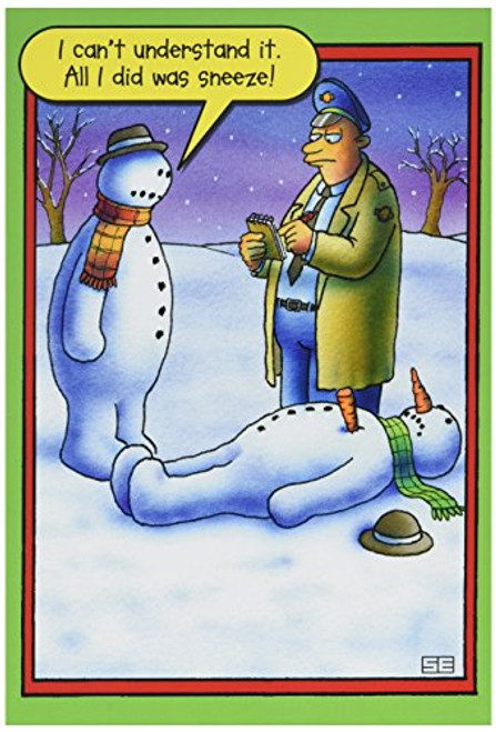 Snowman Sneeze Unique Funny Christmas Card with Envelope 5706 Snowman Sneeze Unique Funny Christmas Card with Envelope 5706